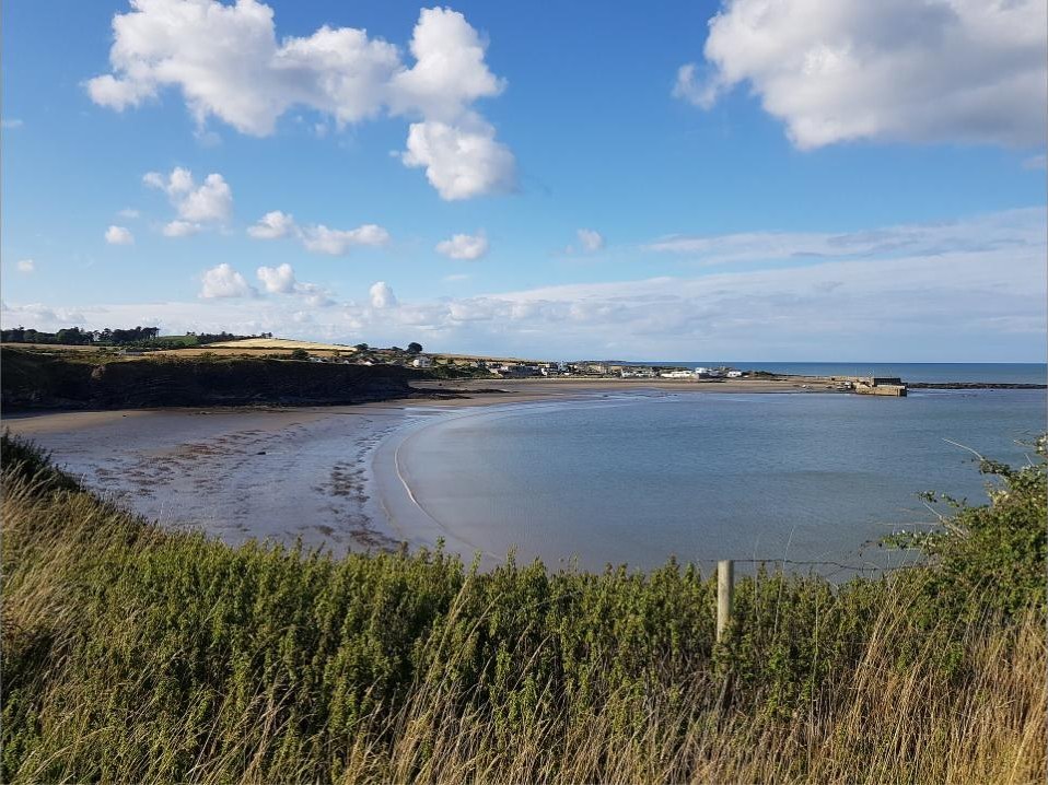 Loughshinny bay and beach seen from the cliffs