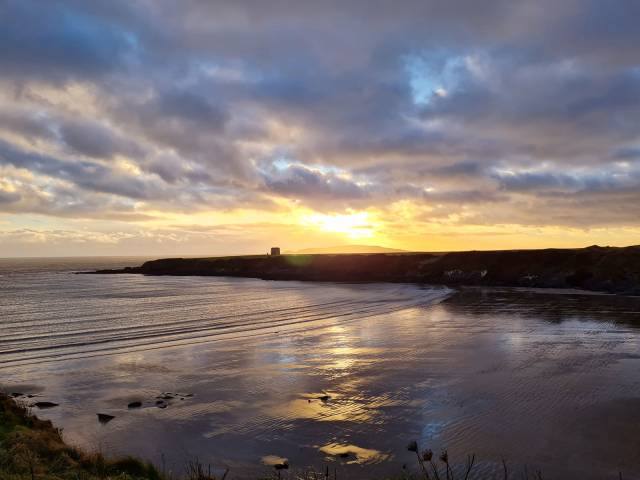 Sunset over the headland at Loughshinny