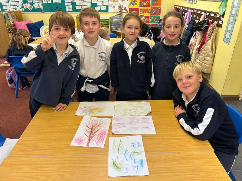 Showing off our leaf rubbings