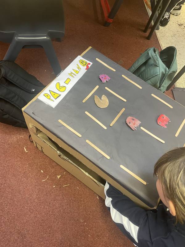A Pac-Man game made from a box