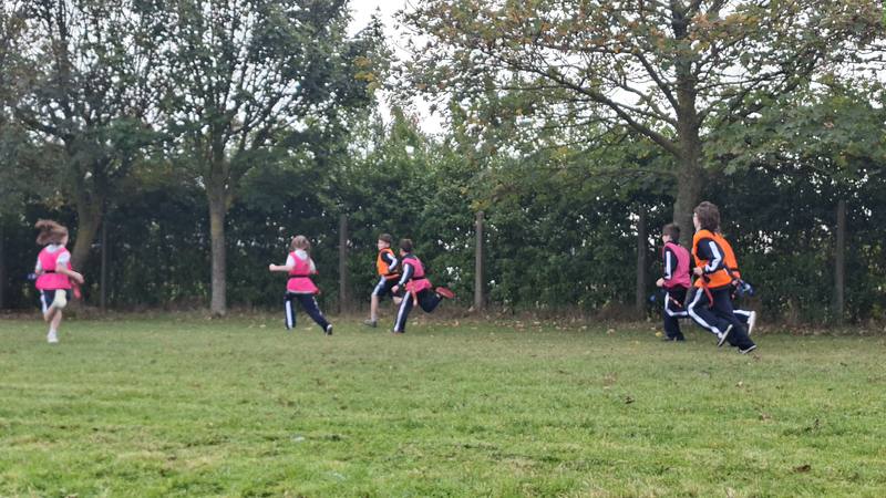 Running across the field