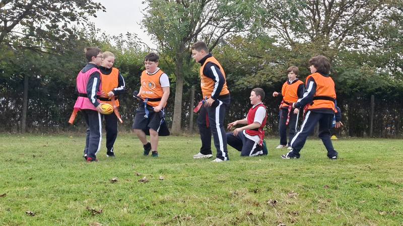 A tag rugby game in full flow