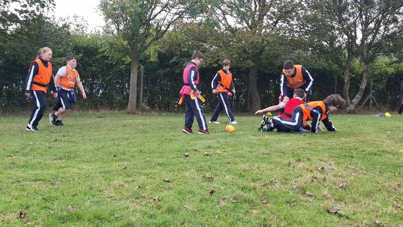 Tag rugby on the school field