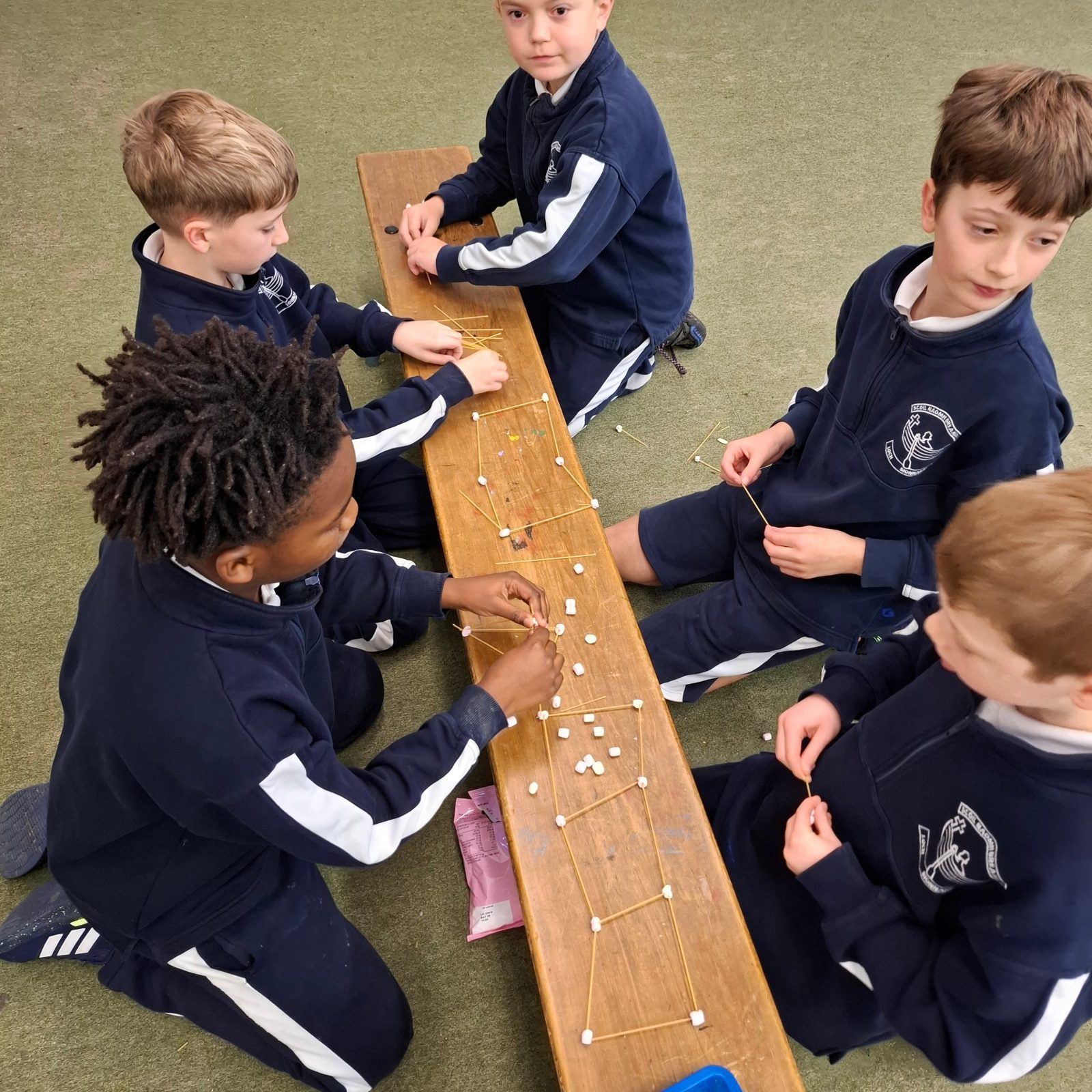 Pupils working together on a Science Week task