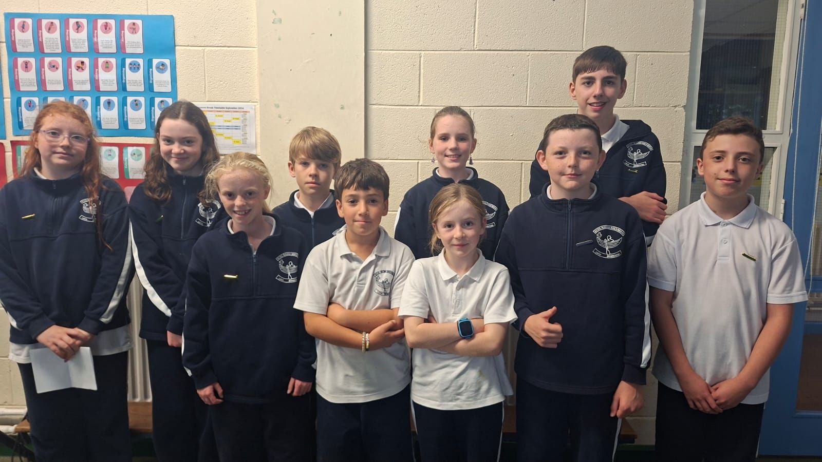 Our newly elected Student Council for 2026/27, ten pupils from 3rd to 6th Class